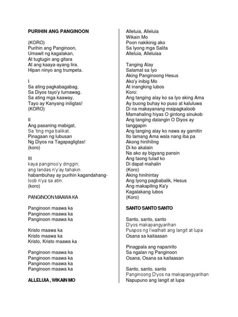 Mga sinauna kanta at tradisyunal na kanta may lyrics